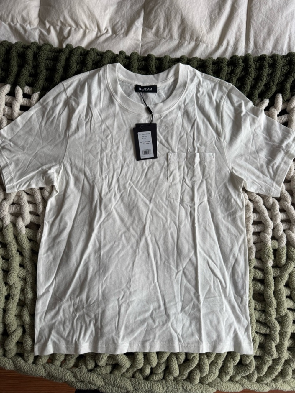 NAADAM Men's White Short-Sleeve Pocket Tee